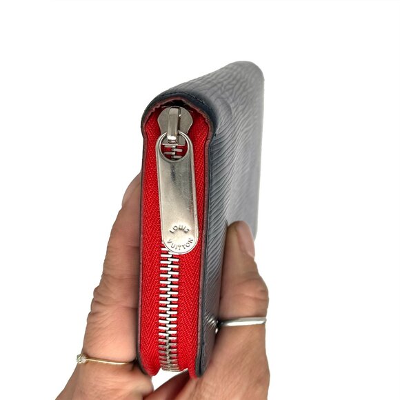 AUTH Louis Vuitton EUC Navy & Red Epi Leather Zippy Long Wallet with COA - Picture 7 of 17